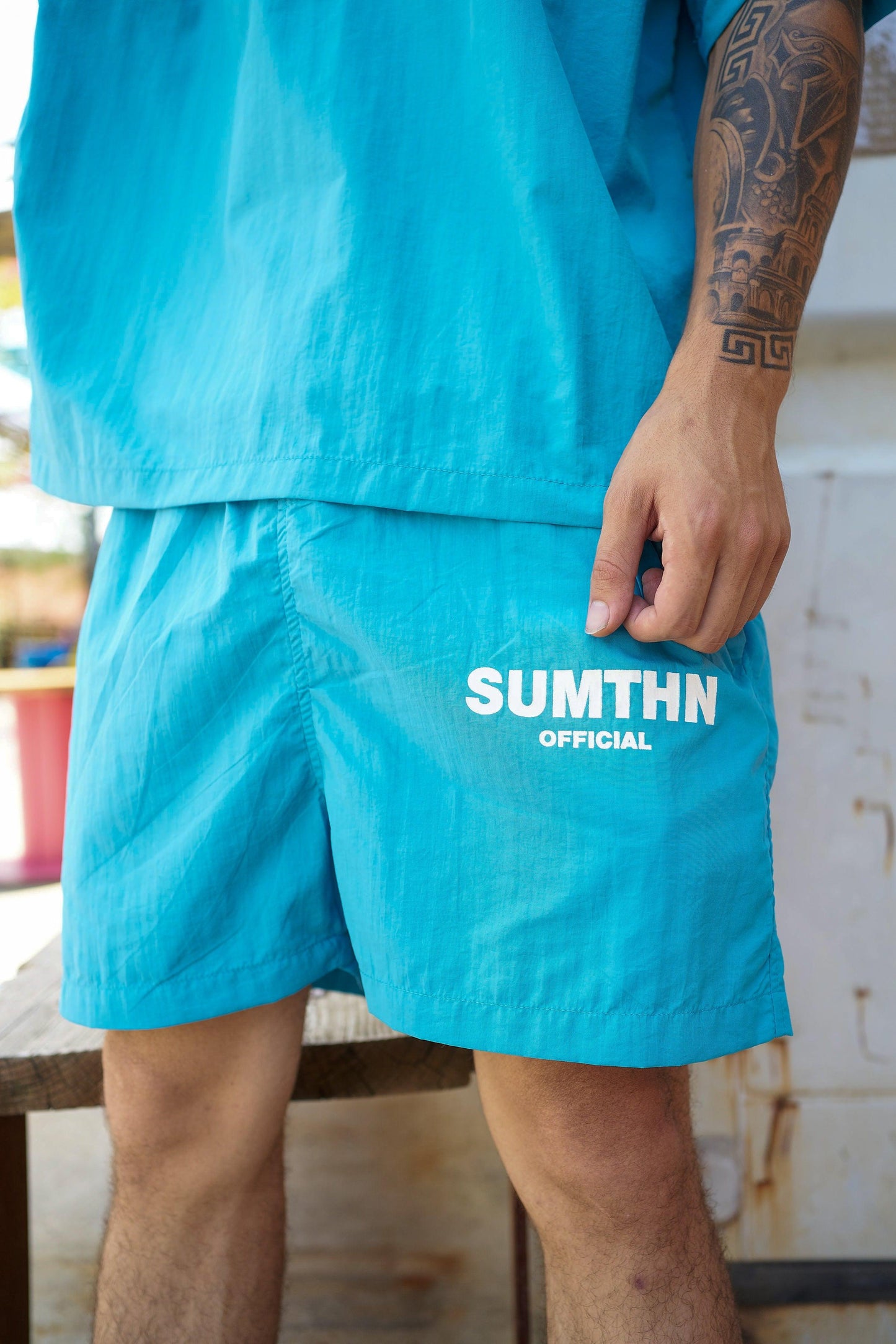 S.T.T Windbreaker Shorts - Sky Blue