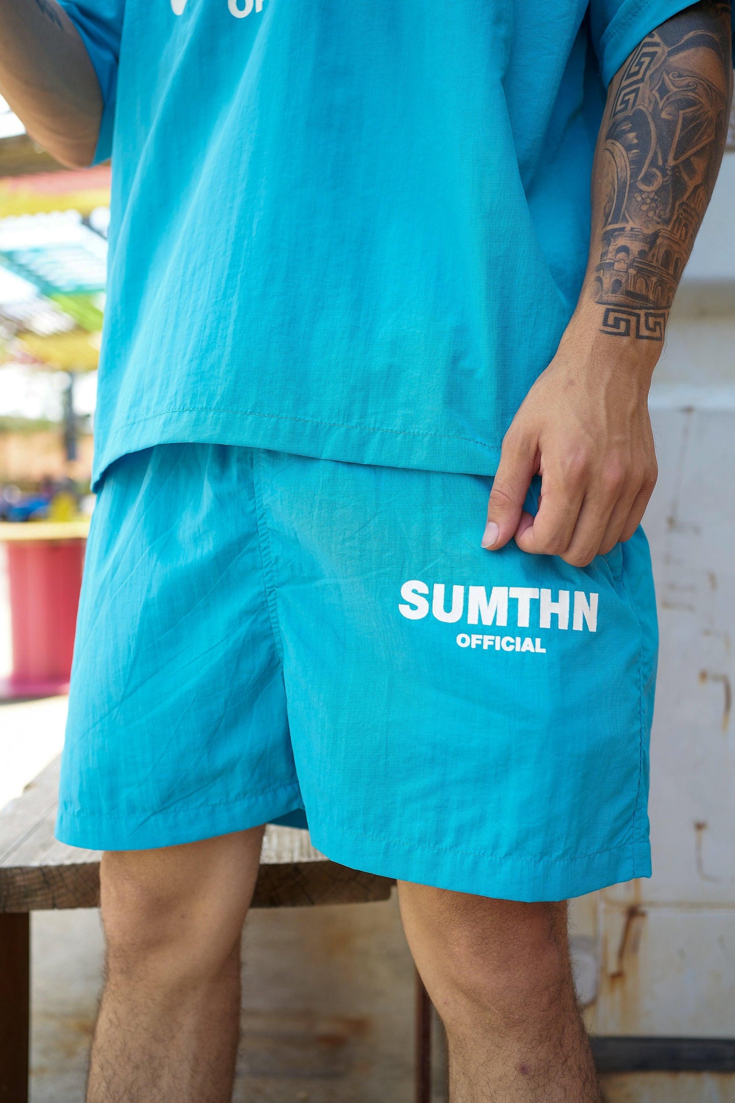 S.T.T Windbreaker Shorts - Sky Blue