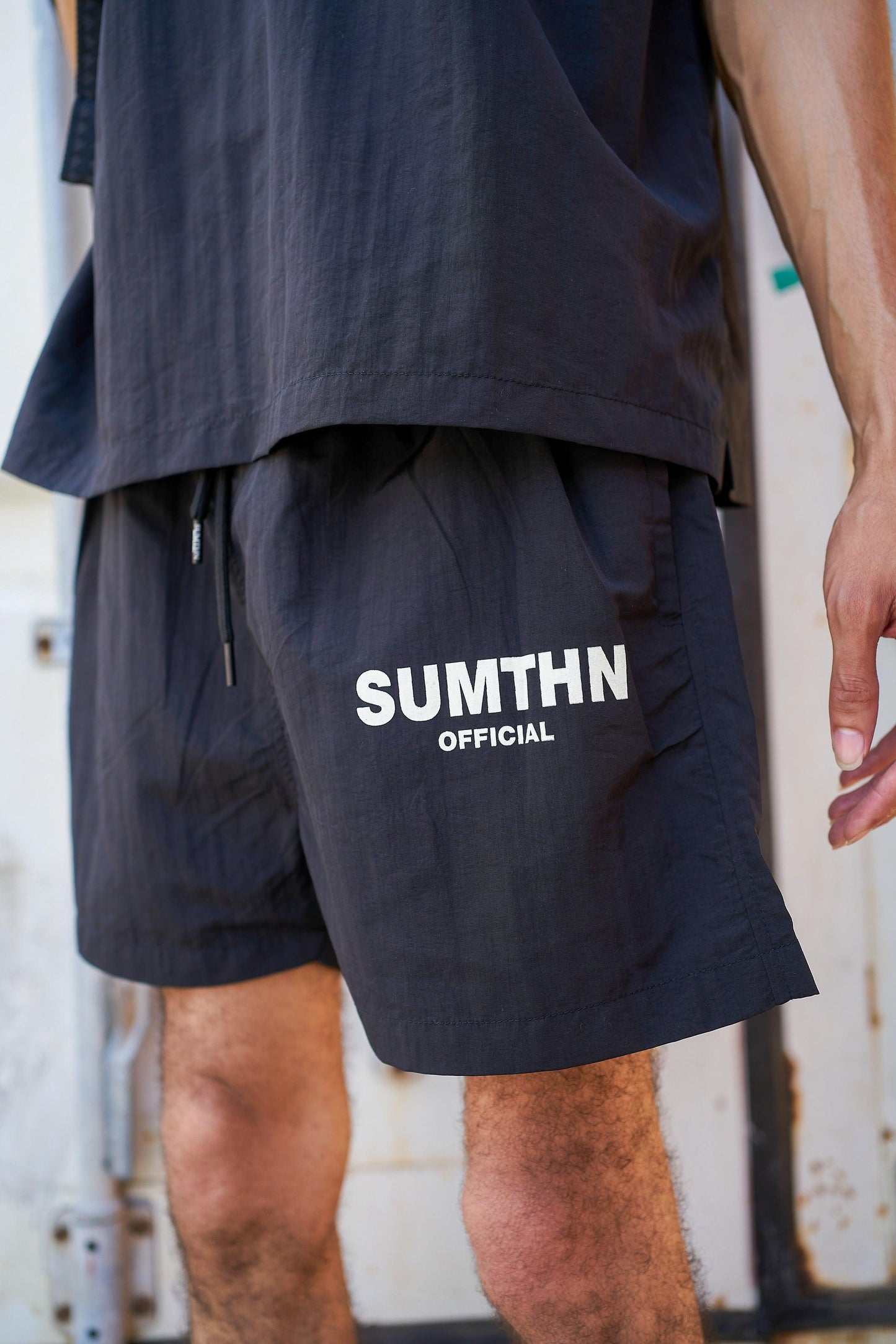 S.T.T Windbreaker Shorts - Black/Cream