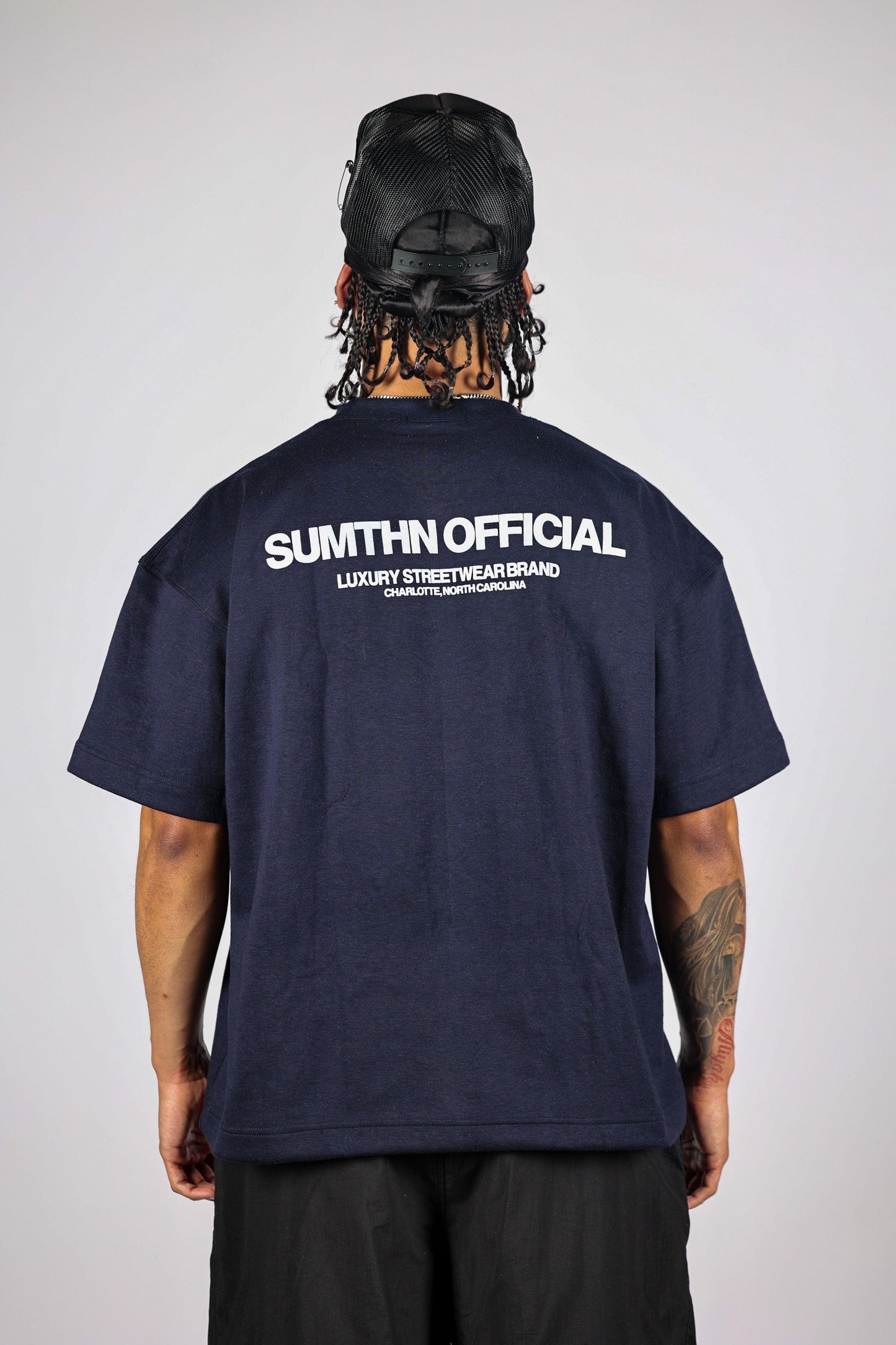 Drop Shoulder T-shirt - Navy