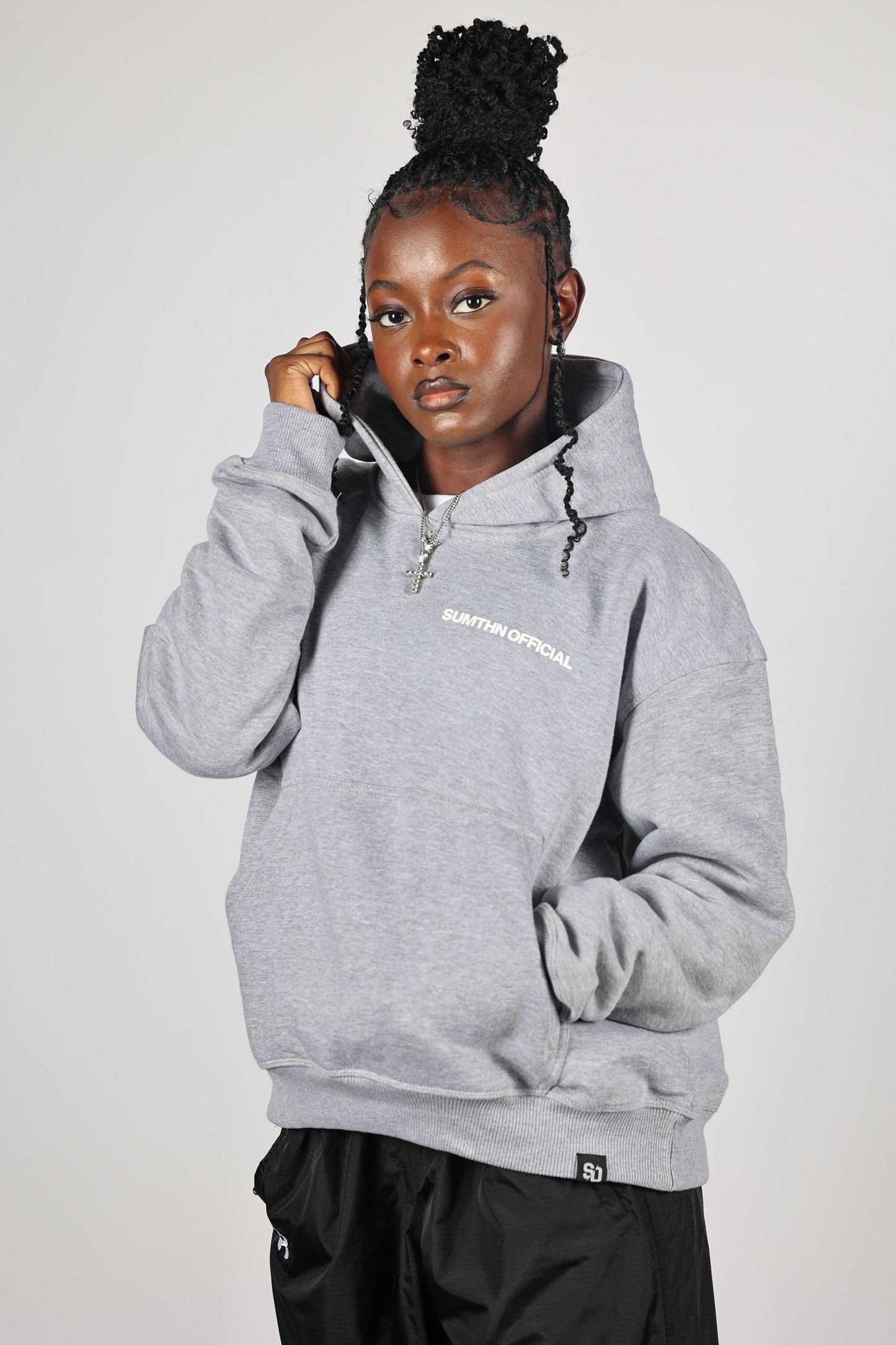 Drop Shoulder Hoodie - Gray