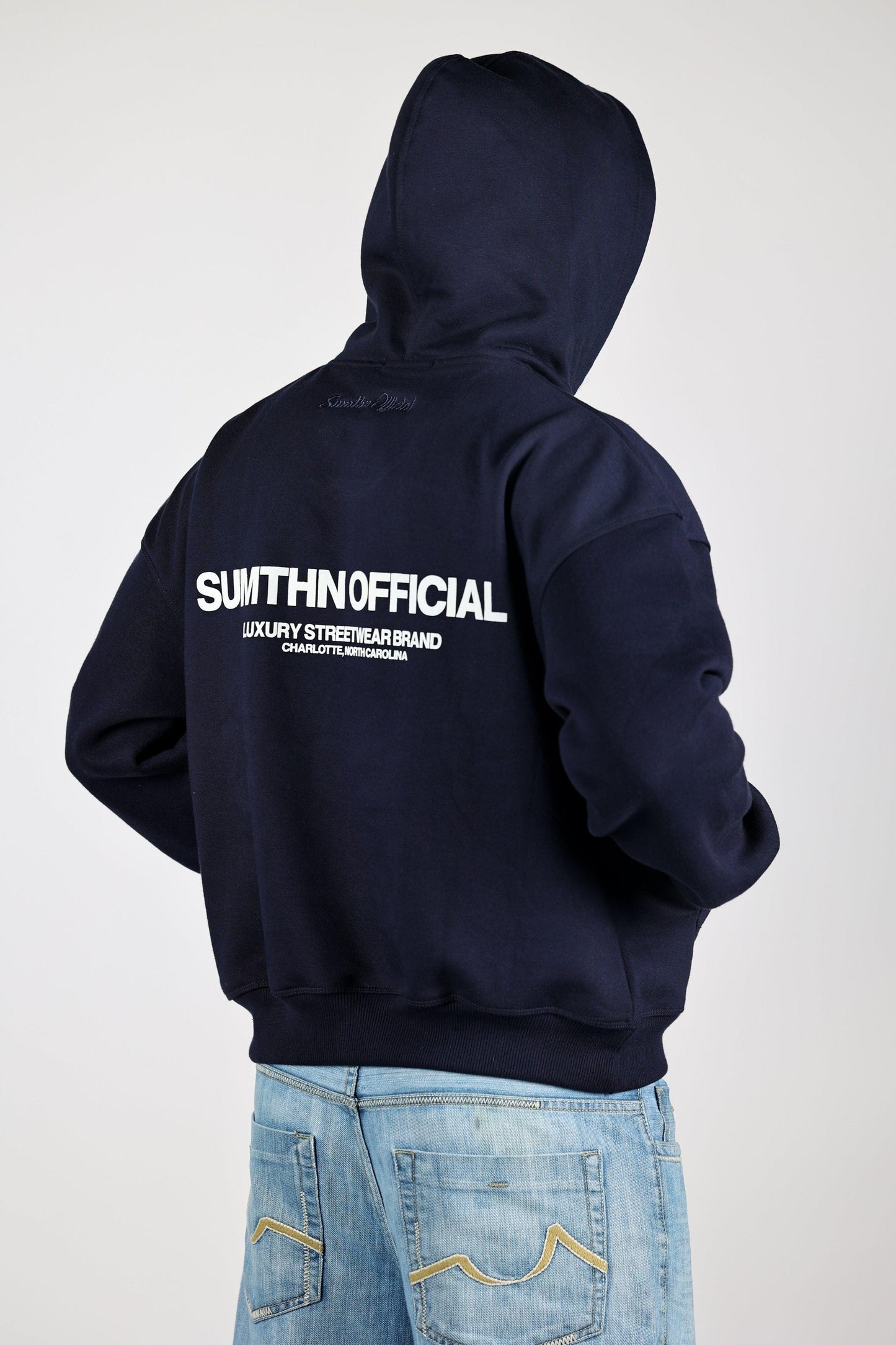 Drop Shoulder Hoodie - Navy