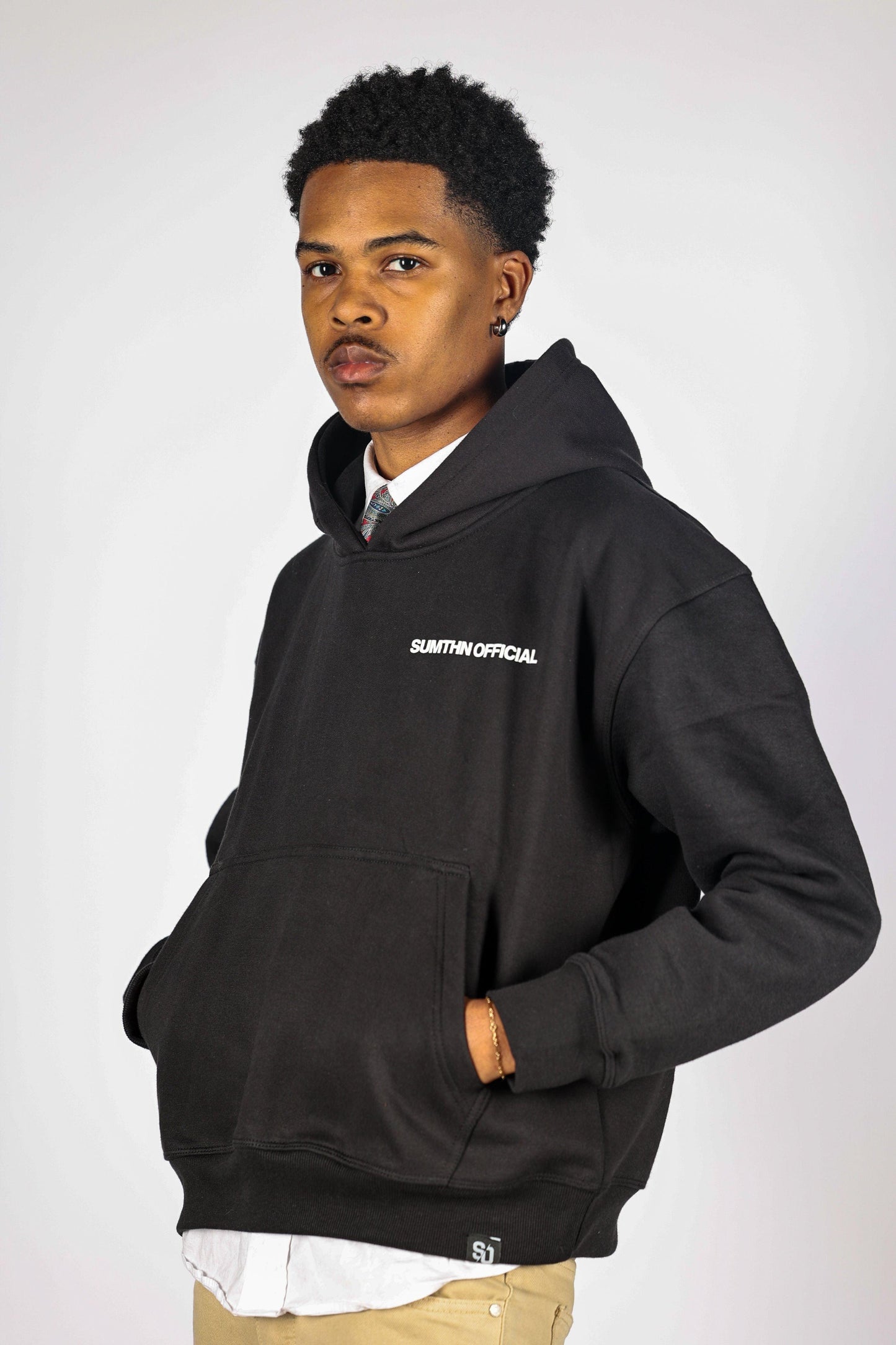 Drop Shoulder Hoodie - Black