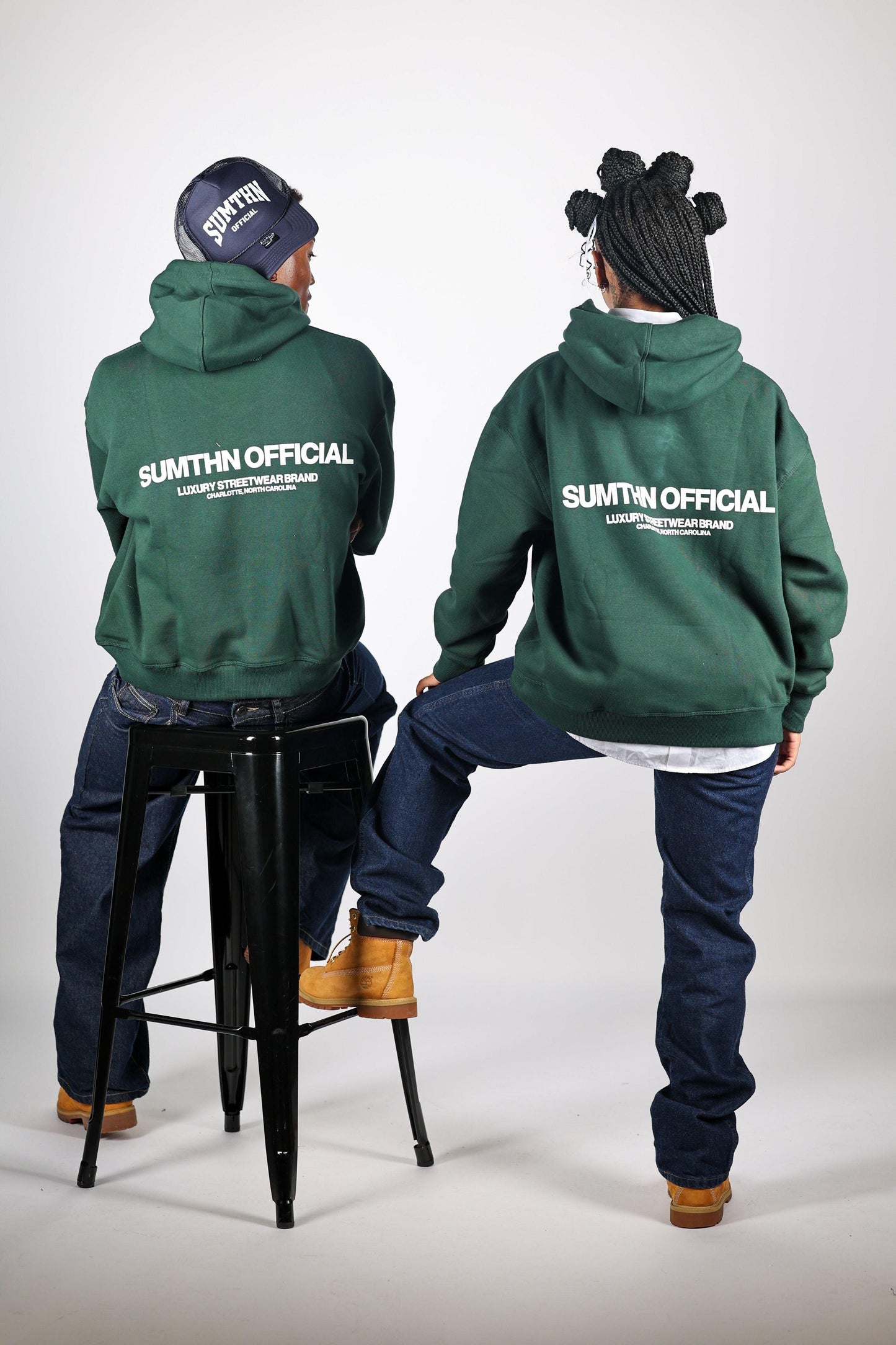 Drop Shoulder Hoodie - Forest Green