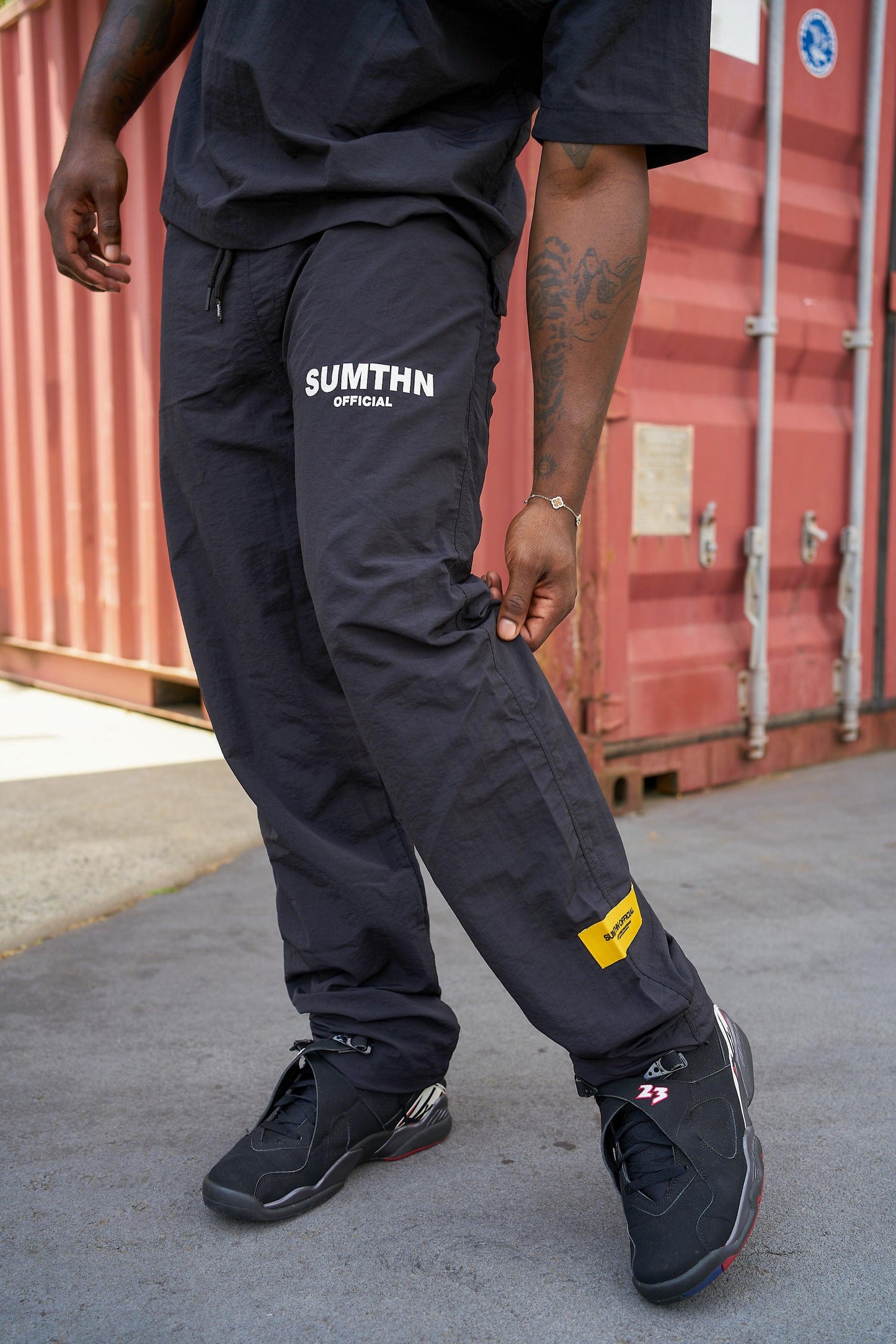 S.T.T Windbreaker Pants - Black/White