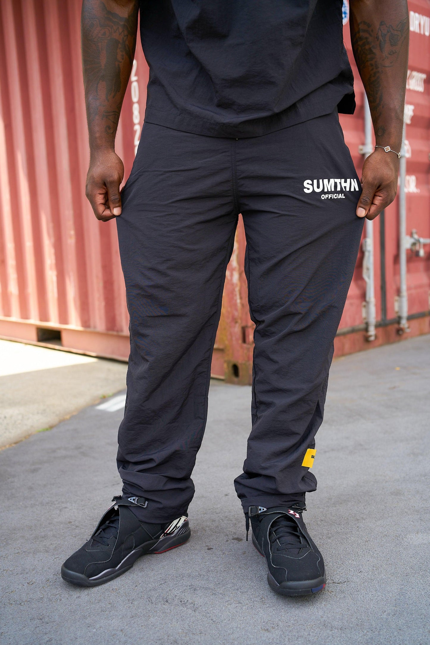 S.T.T Windbreaker Pants - Black/White