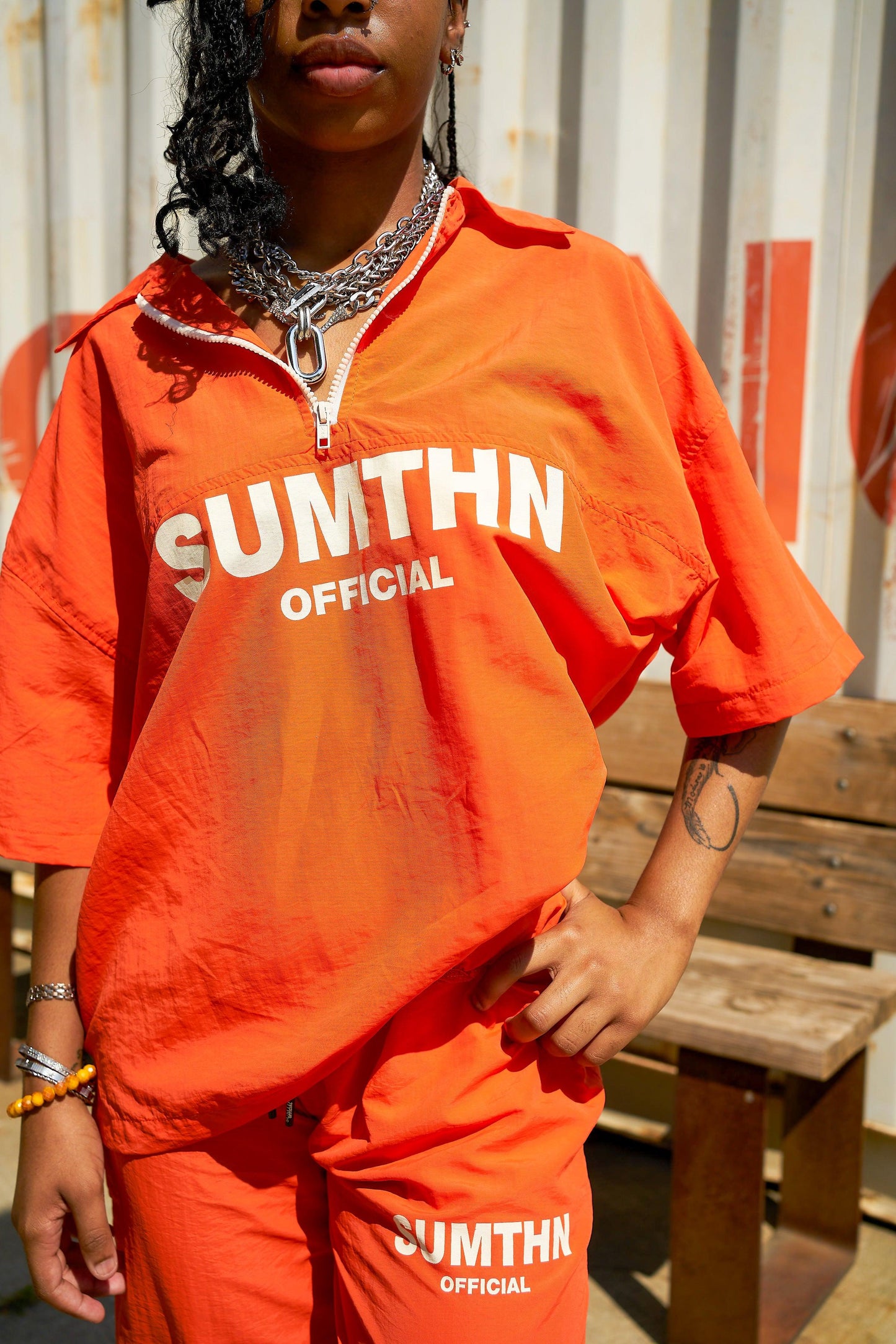 S.T.T Windbreaker Top - Orange